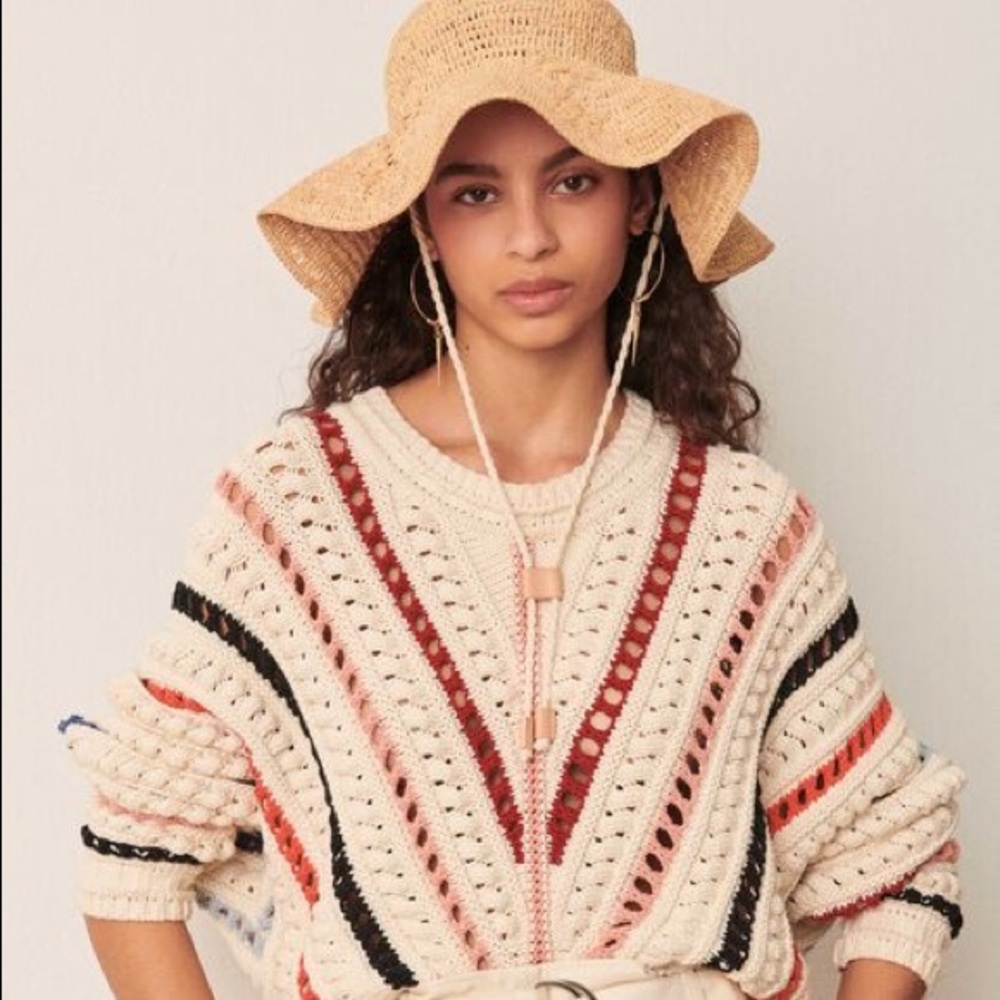 Ba&sh Sweater Pullover Multi Color Strip Cotton